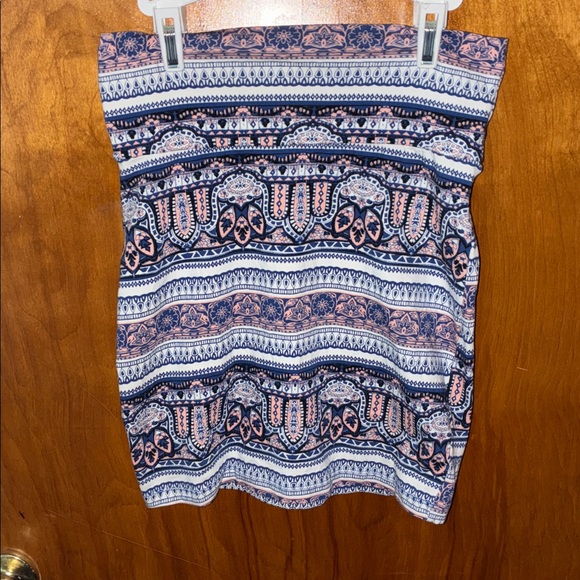 Charlotte Russe Dresses & Skirts - Charlotte Russe Blue and Pink Patterned Midi Skirt